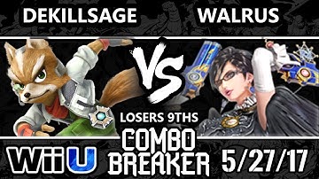 Combo Breaker 2017 Smash 4 - CR | dekillsage (Fox) vs Walrus (Bayonetta)  - WiiU Losers 9ths