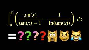 ∫(tan(x)/(tan(x) - 1) - 1/ln(tan(x))) dx [0, π/2]. Solve integral using bound interval substitution.