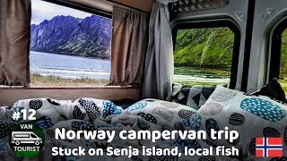 Stuck on Senja island, local fish gift, drone over Norway. Self made campervan trip to Norway #12