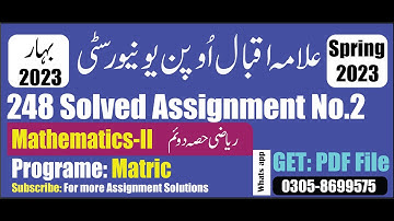 aiou 248 solved assignment No 2 Spring 2023 || code 248 assignment no2 solution spring 2023 PDF