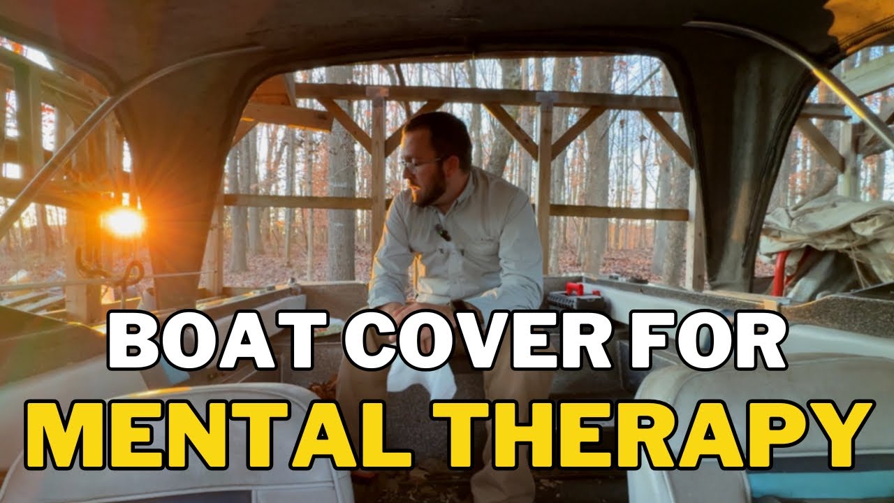 Cleaning up the boat, New Boat Cover for Renovation Protection || Mental Therapy Part02