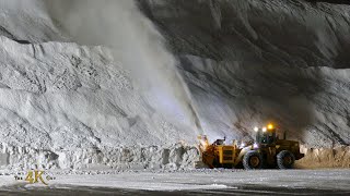 Snowplow Video 30 - Larue D87 single-stage blower creating massive snow pile