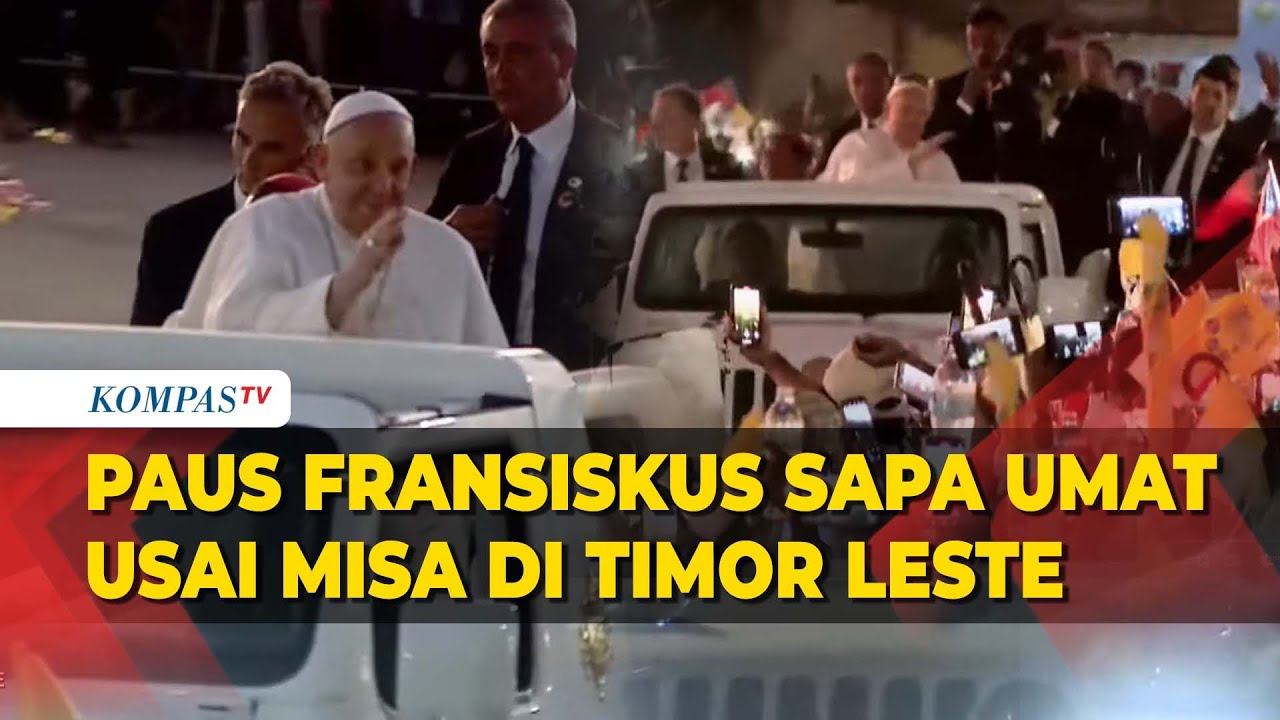 Saat Paus Fransiskus Sapa Umat usai Pimpin Misa di Tasi-Tolu, Dili, Timor Leste