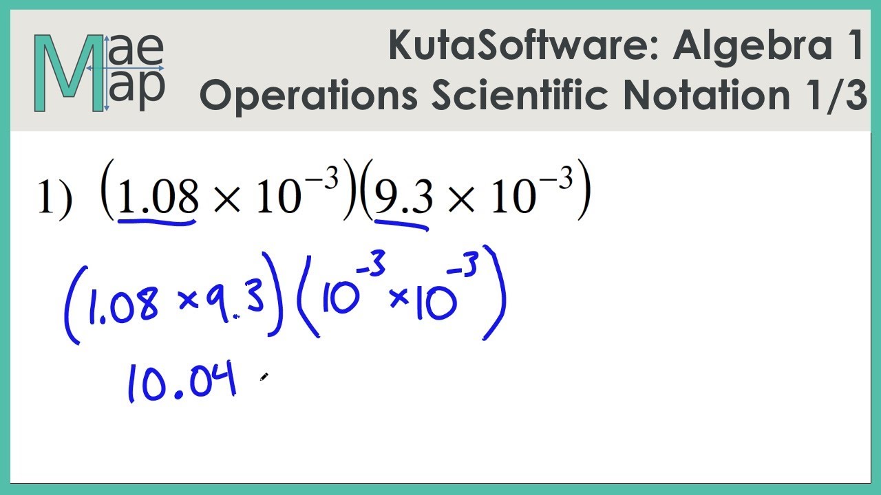 KutaSoftware: Algebra 1111- Operations With Scientific Notation Part 1111 Inside Operations With Scientific Notation Worksheet