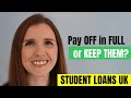 Student Loans UK -  Pay them off in FULL or Keep them?