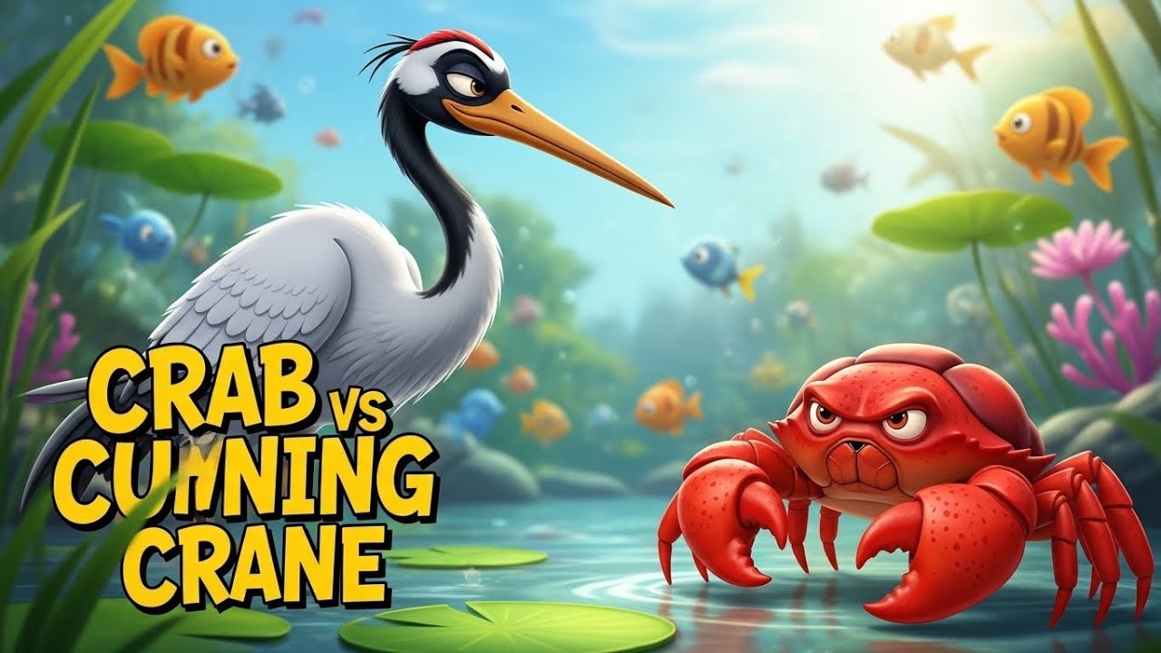 Clever Crab vs. Cunning Crane – Classic Panchatantra Story for Kids 🦀🪶