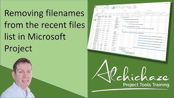 How to remove file names from the recent files list in Microsoft Project.