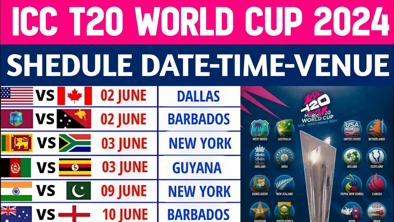ICC T20 World Cup 2024 Shedule T20 World Cup 2024 Fixture T20 World