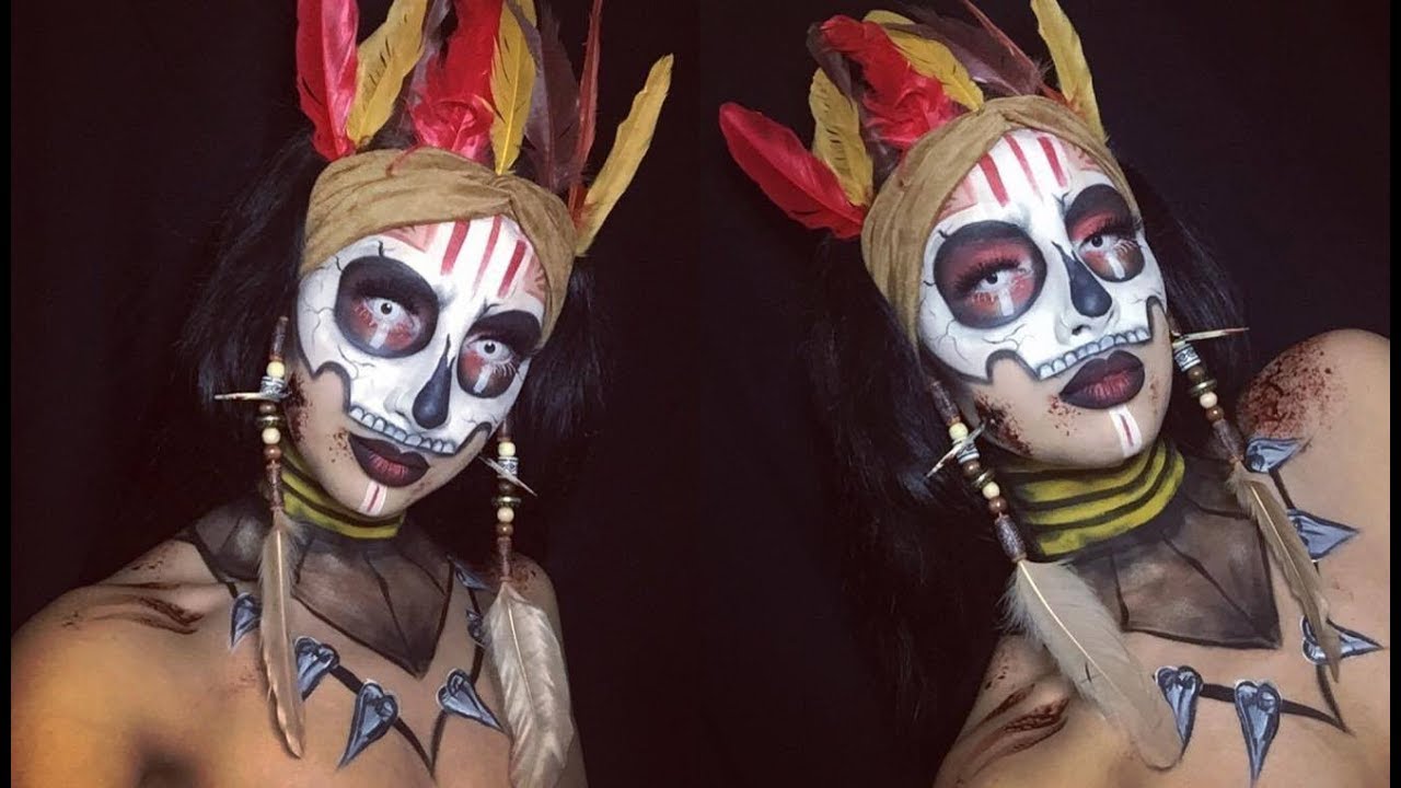Tribal Warrior Halloween Makeup Tutorial YouTube