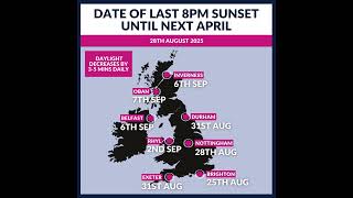 Last 8pm sunset until April