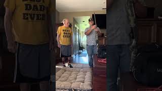 Dad (still a parent and podiatrist)  instructs his grandson on proper foot care. Details