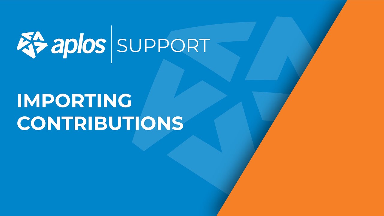 Support: Importing Contributions