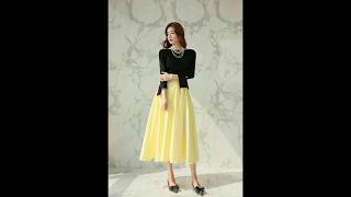 Korean long skirt outfits