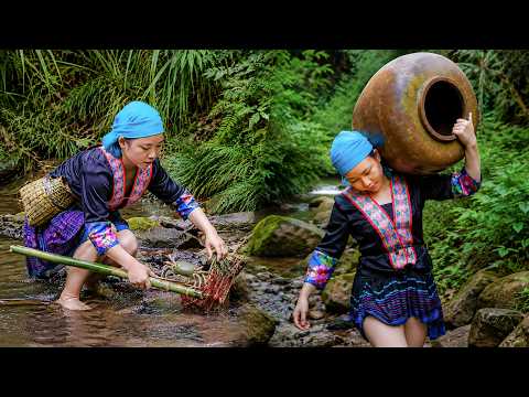 Poor 17-Year-Old Girl Lives Free in Nature, Fishing and Surviving Alone #survival