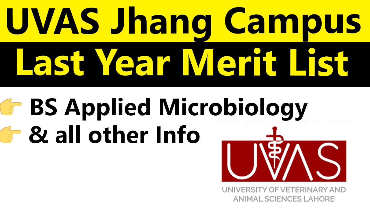 Last Year Merit List of BS Applied Microbiology at UVAS Jhang Campus