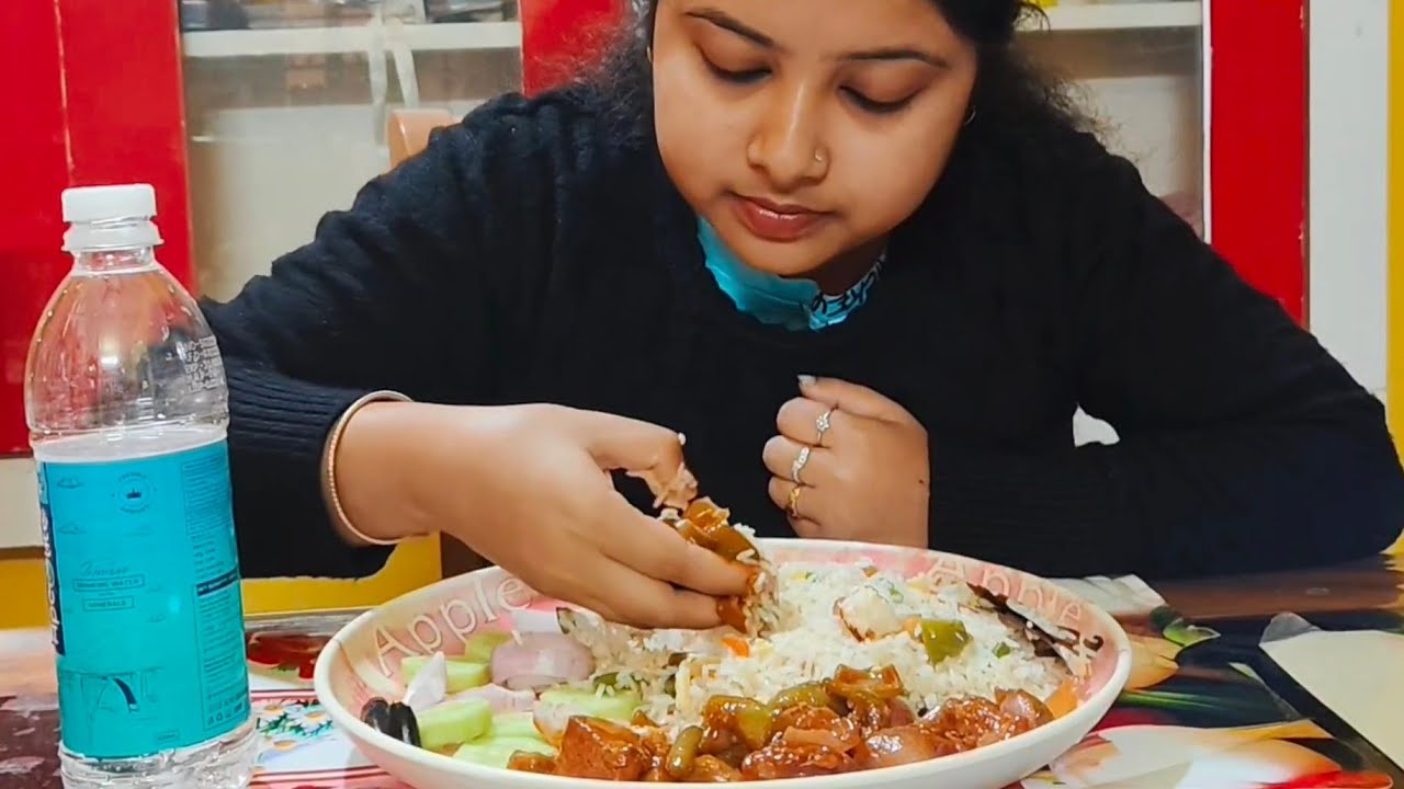BIGBITES, EATING MIXED FRIED RICE WITH SPICY CHILI CHICKEN🔥🤤SALADS | MASSIVE EATING | EATING SHOW