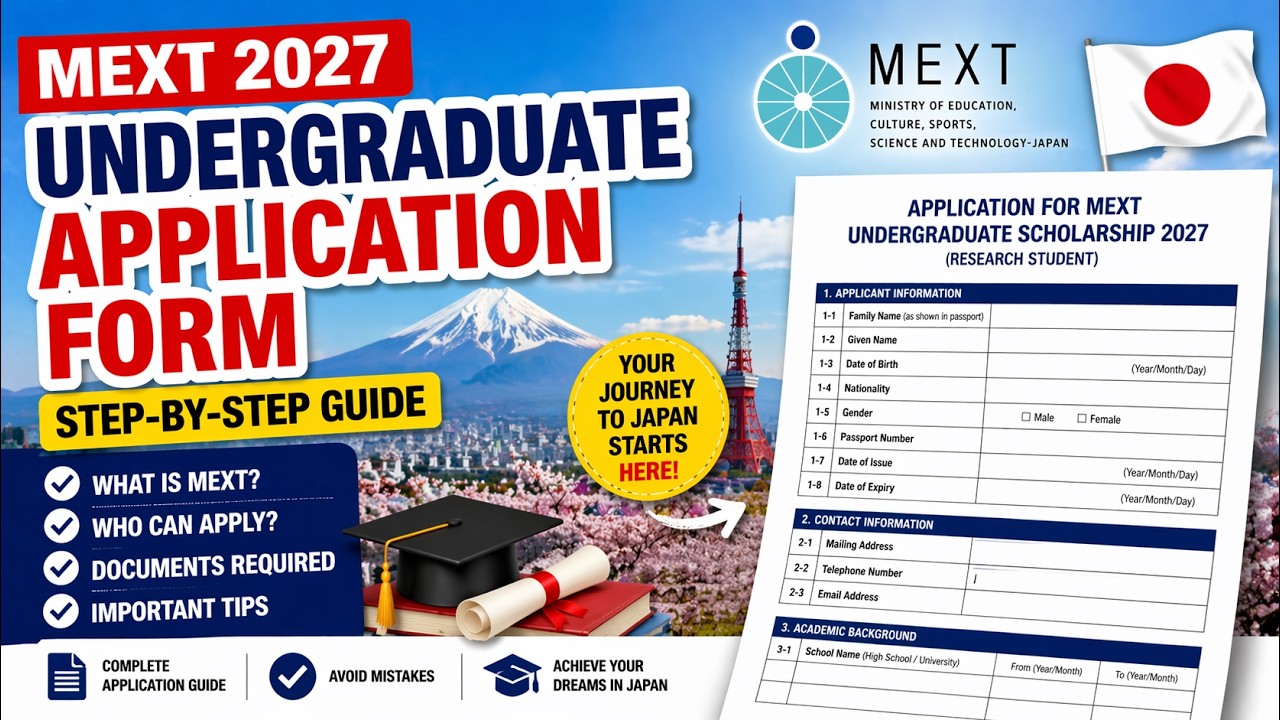 Mext Fill Form How to Fill MEXT Application Form 2027| Step-by-Step Guide| BS,MS,PhD ...