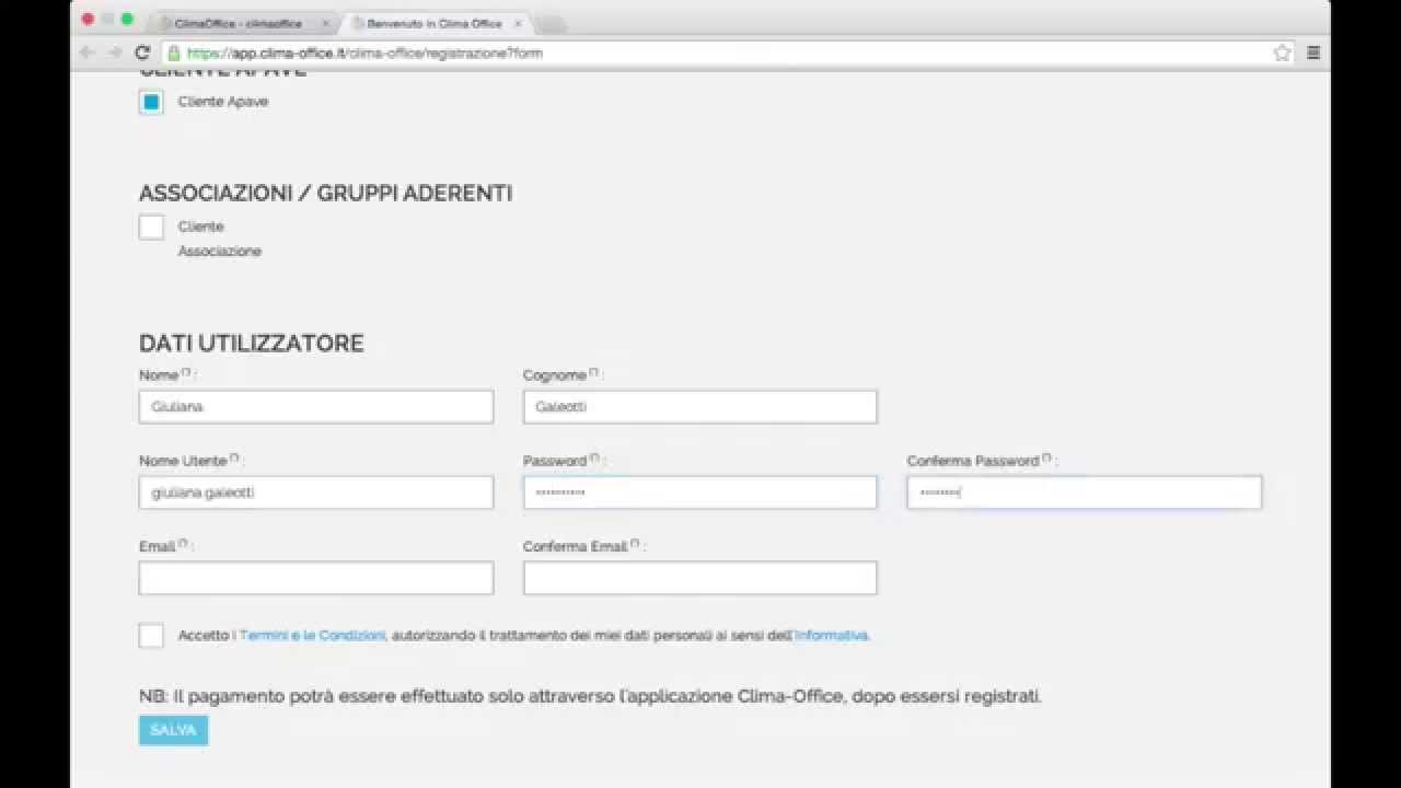Clima-Office Software Libretto Impianto DPR74 - Iscrizione
