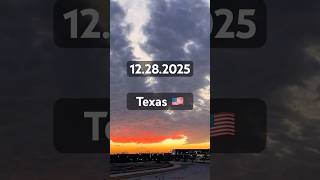 Texas Sunset 🌅 Red &amp; Orange Clouds &amp; Crescent Moon Magic🌙 #moonandsun  #sun #moon #space