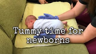 Getting a baby into tummy time