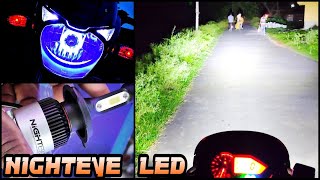 NIGHT EYE led headlight h4 for Bike | nighteye LED Headlight Modification | Pulsar LED Light install