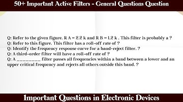 MCQ Questions Active Filters - General Questions with Answers