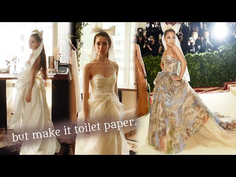 Recreating Ariana Grande’s Met Gala Dress but with Toilet Paper