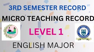 TNTEU |micro teaching record| LEVEL 1|English major| common for all standards | b.ed commission |