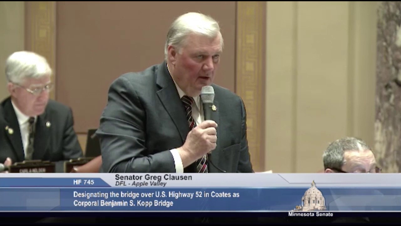 Senator Greg Clausen Introduces Bill to Designate Corporal Benjamin S. Kopp Bridge