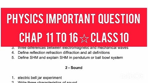 physics important questions class 10 | chapter 11 to 16 | sindh text book board
