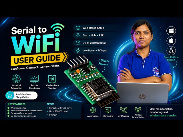 WiFi to Serial Converter – HC-05 Compatible