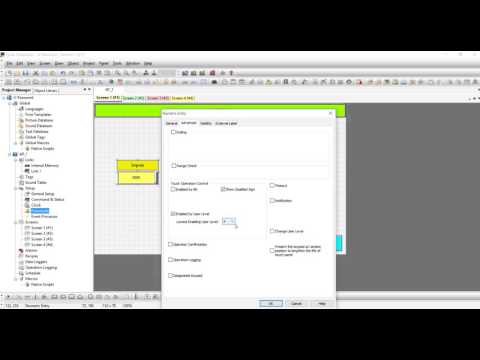 How to set a password for different objects in the iView HMI ?