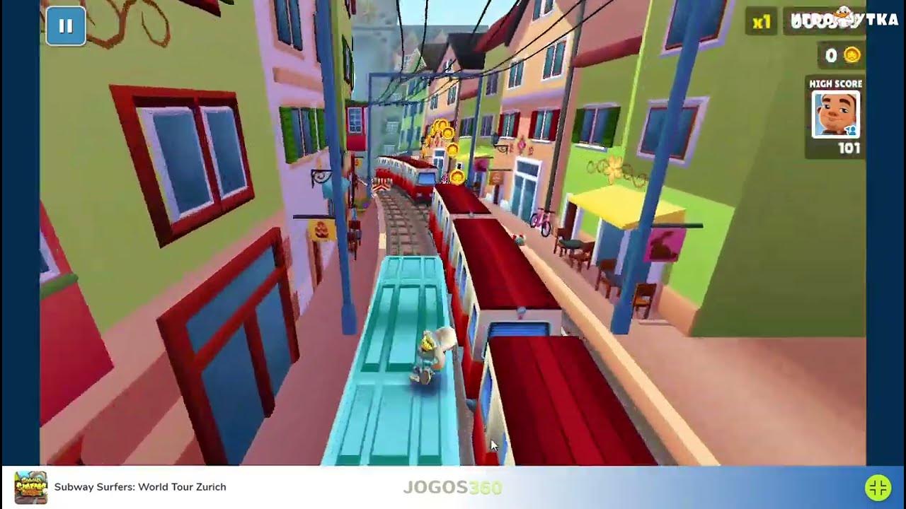 Jogando Subway Surfers no Jogos 360 