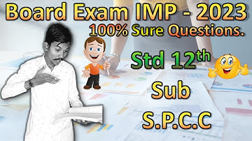 Std 12 Spcc Imp || Board Exam Imp 2023 || Class 12 Commerce Imp Topics || SPCC Most Imp 2023