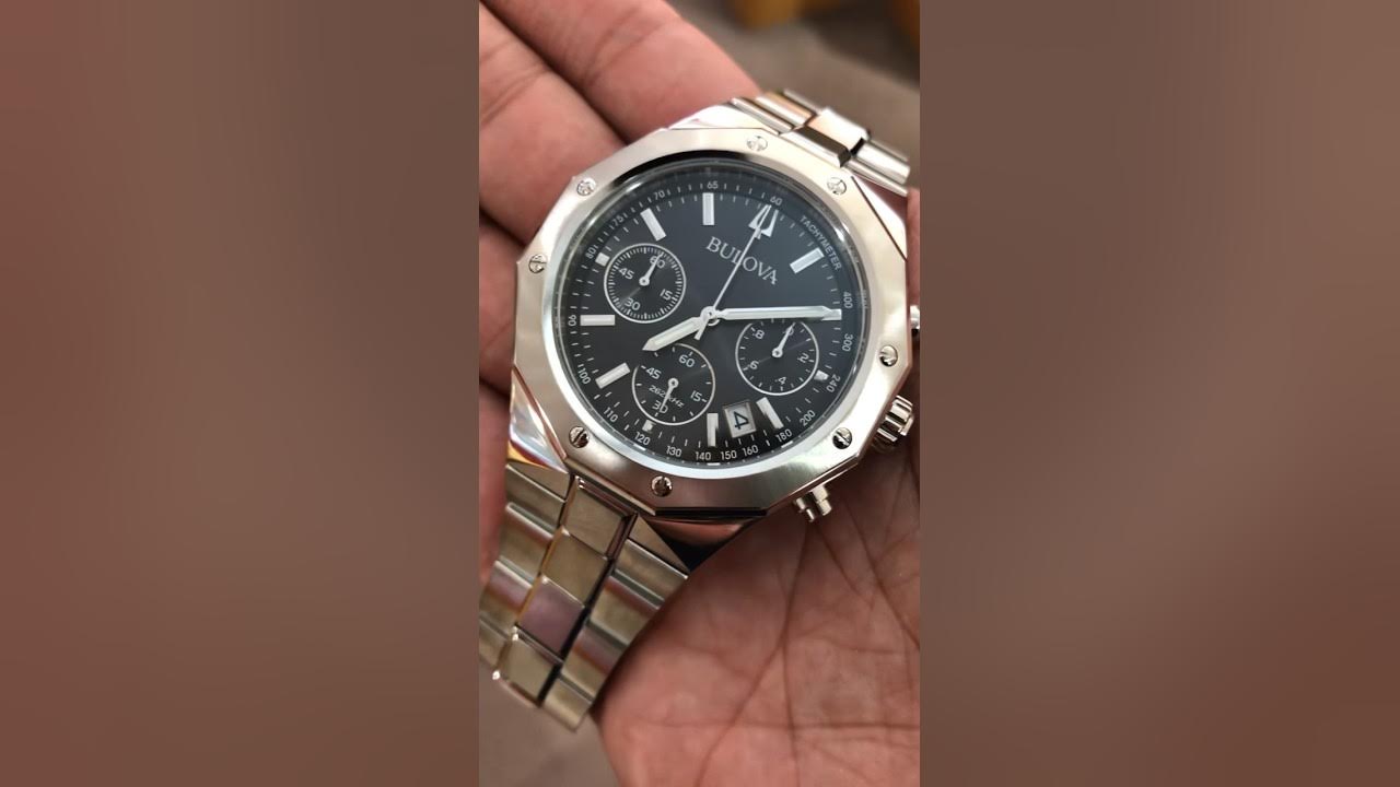 Bulova Men's Classic Chronograph Black Dial Stainless Steel Bracelet Watch  | 96B410 | #bulova #watch - YouTube