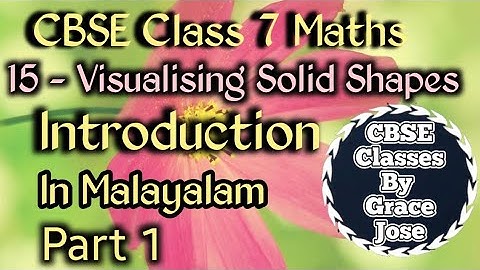 CBSE Class 7 Maths Chapter 15 Visualising Solid Shapes Introduction In Malayalam/