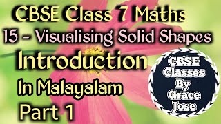 CBSE Class 7 Maths Chapter 15 Visualising Solid Shapes Introduction In Malayalam/