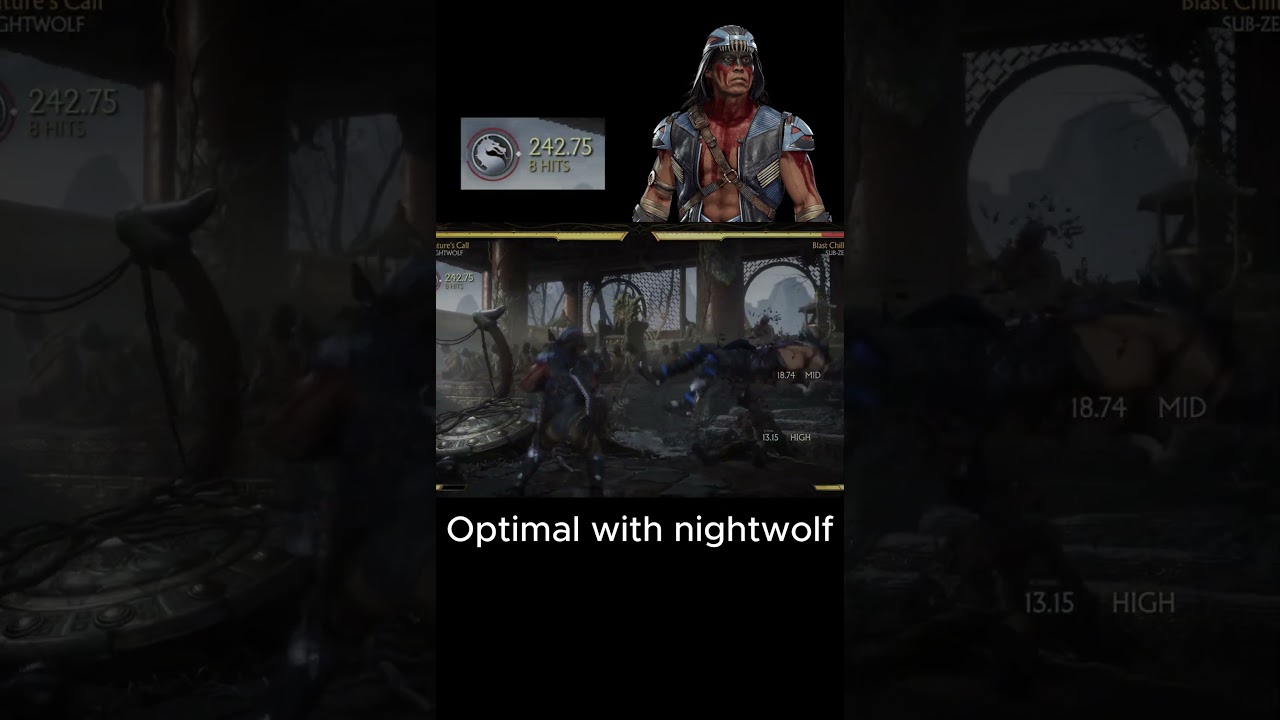 MK11 optimal nightwolf combo! 