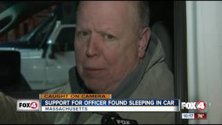 Officer caught on camera sleeping behind the wheel