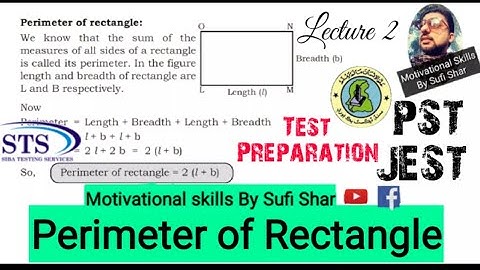 Perimeter of  Rectangle | PST JEST Test Preparation | lecture 2 | Perimeter