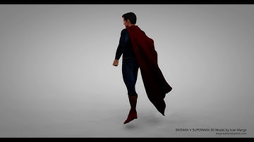 Superman 3D model turntable 4K.