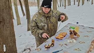 Cozy Winter Camping by the Lake ❄️ Campfire Cooking | ASMR