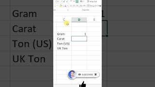 Convert Gram into Carat Microsoft Excel #msexcel #carat #excel #shorts screenshot 1