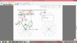 MATH 1316 Section 3.1: Finding Function Values of Radian Measures