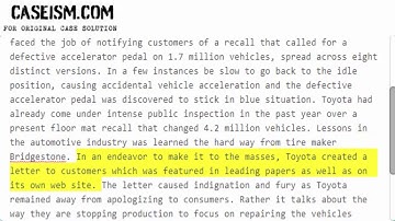 Toyota: Accelerator Pedal Recall (B) Case Solution & Analysis Caseism.com