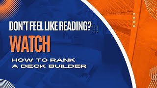 Famous SEO Company for Deck Builders | How to Rank a Deck Builder on Search Profile