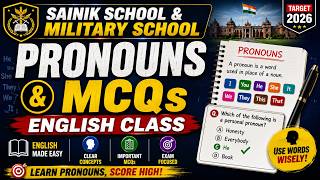 Pronouns and MCQs for Sainik School & RMS 2026 | Complete English Class