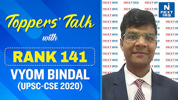 IAS Topper I Mr Vyom Bindal (AIR 141) | CSE 2020 | NEXTIAS