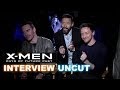 X-Men Days of Future Past Interview! Jackman photobombs Fassbender & McAvoy!  - Beyond The Trailer