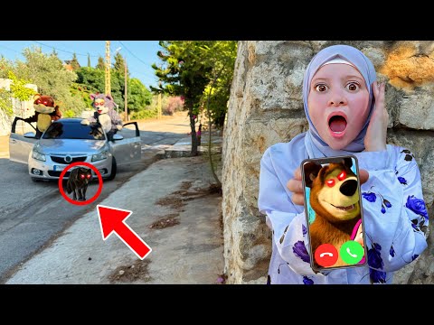 ماشا والشخصيات سرقوا سيارة جنى وميدو تركها وهرب مخيف